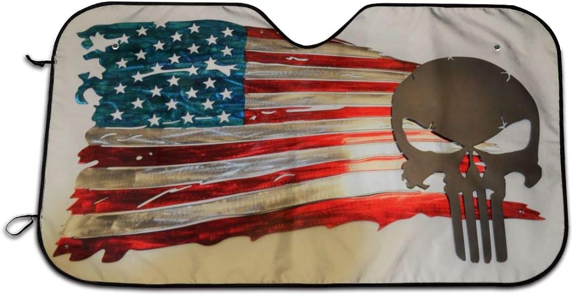 American Flag Car Windshield Sun Shades Universal Fit 51.2"" X 27.5"",Car Truck SUV Vehicle Sunshade Front Windshield Fashion