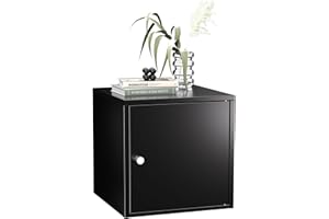 Cube Storage Organizer, 11" x 11" Mini Aesthetic Metal Storage Cabinet with Door, Small Steel Cabinet for Desk & Vanity, Stac