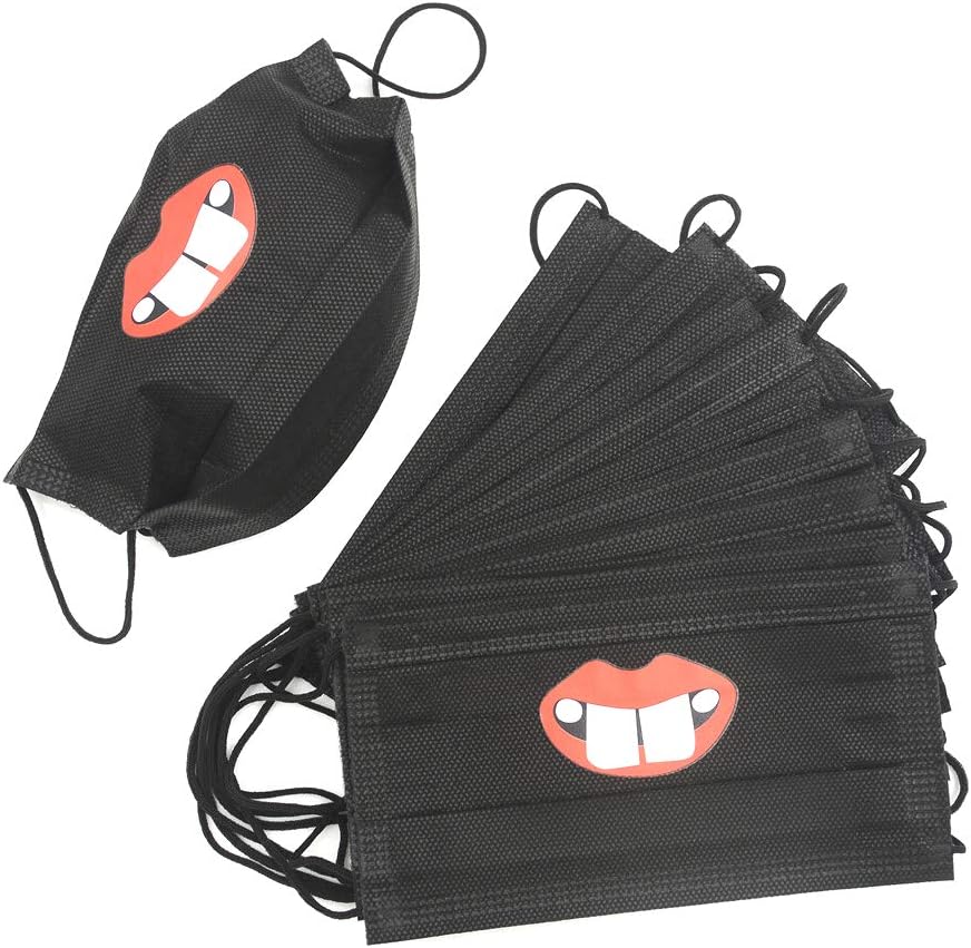 20pcs 4 Layers Anti-dust Disposable Mouth Mask Adult Anti Haze Non-woven Fabric Masks Mask Windproof Mouth-muffle Flu Face Medical Masks, Black (pattern random)