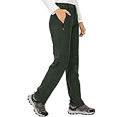 Women's Snow Waterproof Pants Hiking Fleece Lined Softshell winter warm Ski Pants with Zipper Pockets,209,Army Green,4X-Large