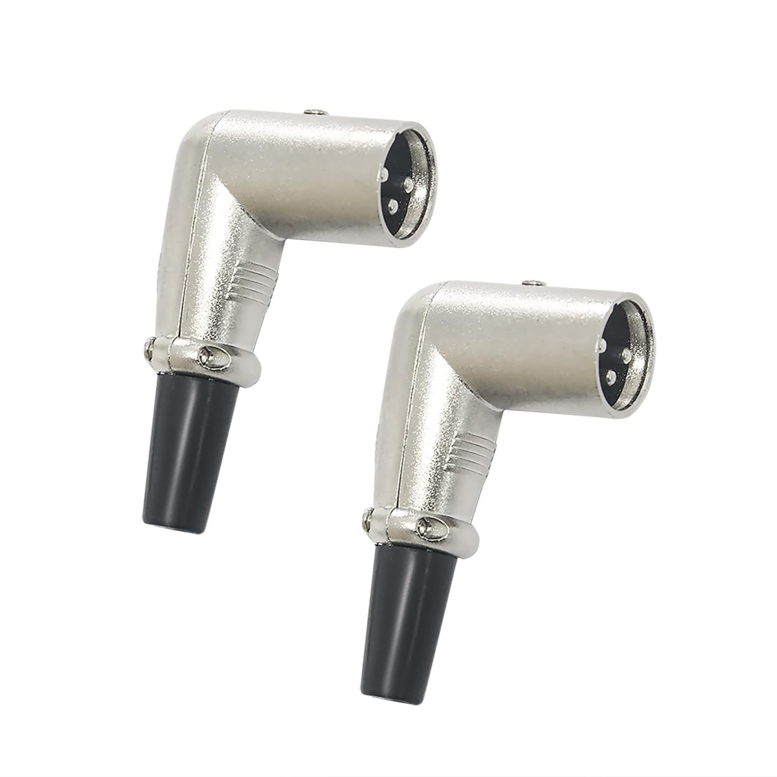 Wecan 2 Pack Right Angle XLR Cable, 90 Degree XLR Male Connectors for Microphone, Mixer, Amplifier