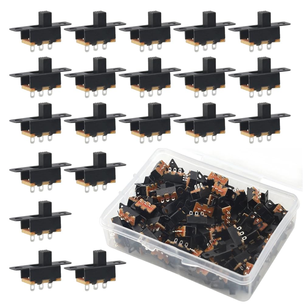 WMYCONGCONG 100 PCS 0. 5A 50V DC 3 Pin On/Off 2 Position Panel Mount Slide Switch Micro Miniature Slide Switch