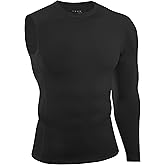 Roadbox Men's Compression Shirts Long Sleeve, Single Arm Workout Top, Athletic Base Layer Undershirt for Gym and Basketball
