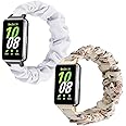 Scrunchie Bands for Samsung Galaxy Fit 3 Strap for Women,Replacement Watchband for Galaxy Fit 3 SM-R390 Fabric Elastic Soft Cloth Wristband
