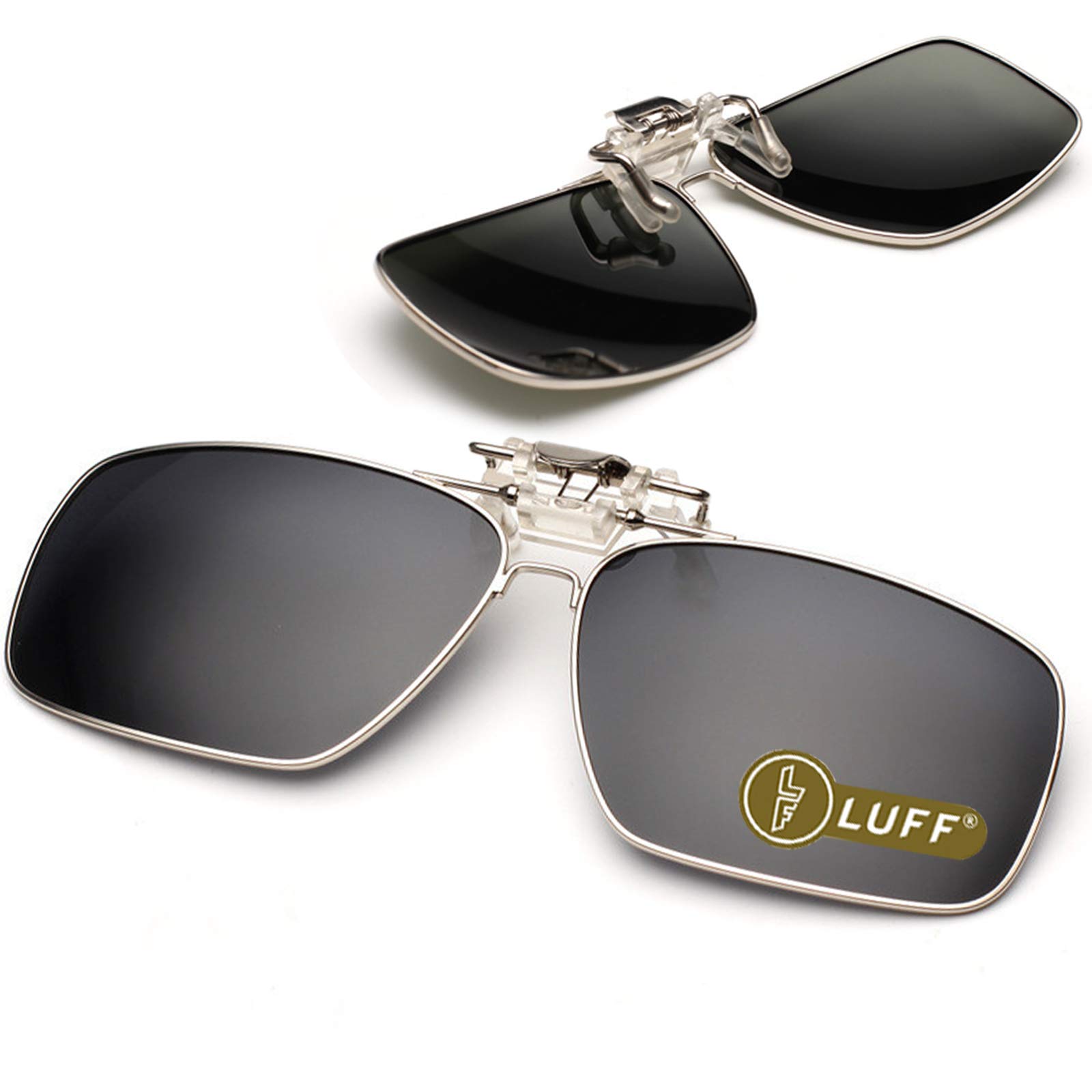 LUFF Polarized Clip on Sunglasses,Flip Up Scratch Anti UV Protection Mirrored Lens