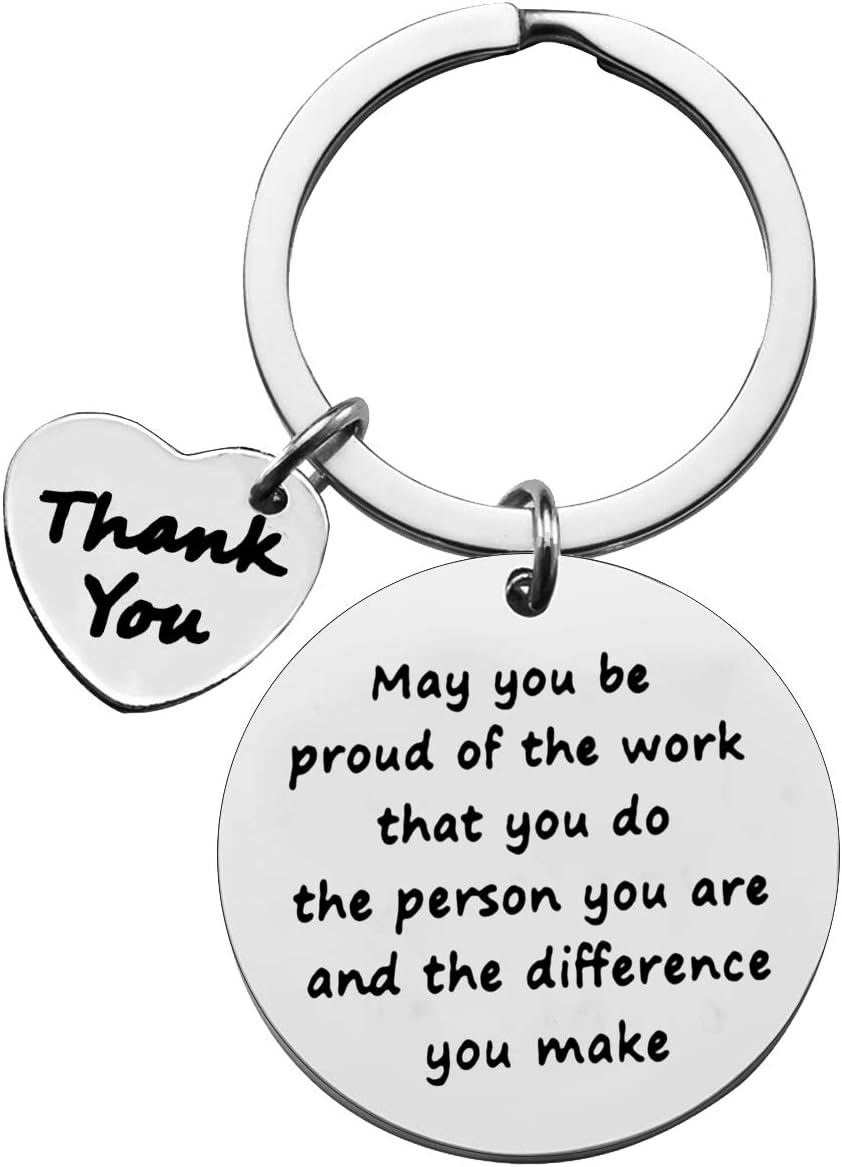 Huwujiu Thank You Gifts Keyring Appreciation Gifts Make a Difference Keyring Appreciation Gifts for Employee Volunteer Social Worker Thank You Gifts for Nurse Mentor Teacher Gifts