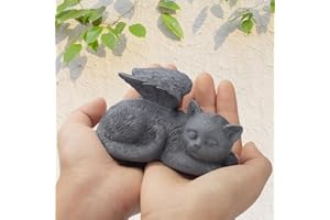 DiDiBirDi Cat Memorial Stones Statue, Pet Sleeping for Cat, Grave Markers Cemetery for Pet Lovers (4.7”x 1.5”x 2.4”)