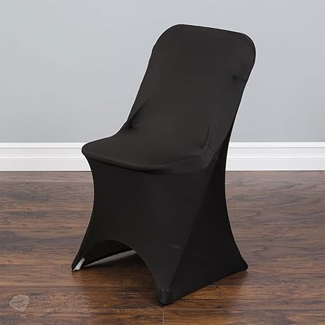 Amazon Com Sparkles Make It Special 1 Pc Spandex Folding Arched Front Chair Covers Wedding Reception Banquet Party Restaurant Black Home Kitchen