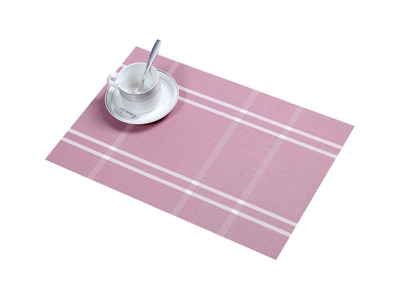 Table Mats (Set of 6),New Non-slip Insulation Washable Quick Drying Decorative Placemat,Pink