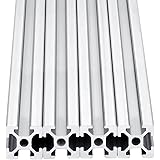 4pcs 200mm T Slot 2020 Aluminum Extrusion European Standard Anodized Linear Rail for 3D Printer Parts and CNC DIY Silver(7.87