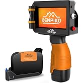 Kenpiko Handheld Inkjet Printer, Newly Handheld Printer Gun with 42ml Quick-Drying Ink Cartridge, Printing Height Up to 0.5 Inch Imprint Machine with 4.3 Inch Touch Screen for Barcode, Logo