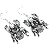 YACQ Women's Halloween Spider Dangle Earrings Jewelry | Lead & Nickle Free,2 Inches Long,Halloween Costume Accessories