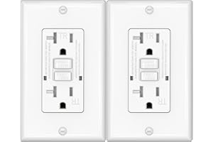 OMEENET 20 Amp GFCI Outlet, Tamper Resistant, Self Test GFI Receptacle with 2 LED Indicator, 20Amp Ground Fault Circuit Interrupter Outlet for Kitchen, Bathroom,Indoor Use, UL Listed, White (2 Pack)