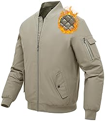 BGOWATU Men's Jacket Windproof Quilted Bomber
