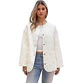 Allegra K Puffer Jacket for Women's Lightweight Button Down Long Sleeve Snap Quilted Jackets Outerwear Coats