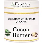 Bless-Organic-RawCocoa-Butter-100%-Pure-Natural-Unrefined 1-LBS/450-GM | Premium-Grade A-Skin-Moisturizer-For-Face-Body-&amp;-Hair DIY-Creams-Balms-Lotions-Soaps Softens-Dry-&amp;-Tough-Skin