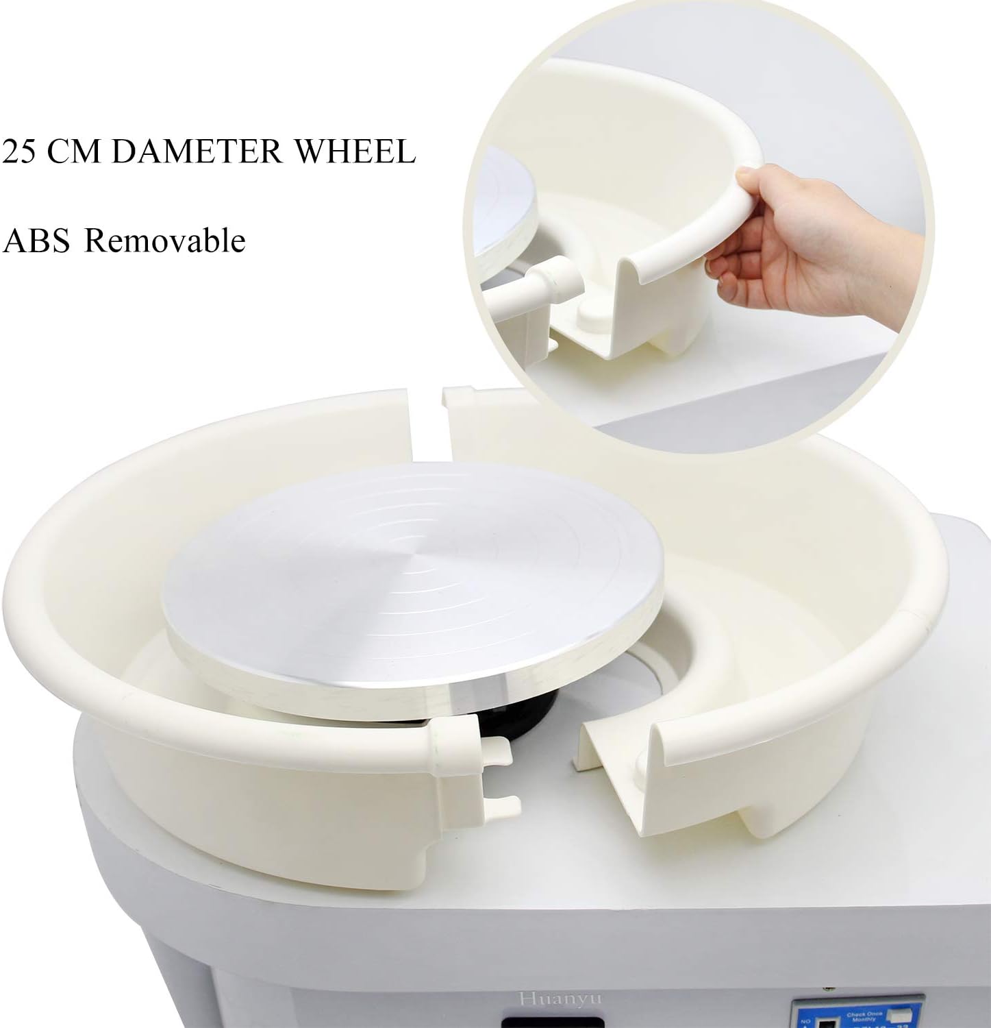 Huanyu Pottery Wheel Machine 350W 25CM 9.8" Electric Ceramic Machine Clay Making Pottery Tool with Detachable Basin for Ceramic Work Clay Art Craft DIY Clay (110V, with Foot Pedal)