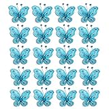 40-Pack Blue Organza Butterflies 2