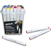 Premium Dual Tip Markers in Case 24pc by Mont Marte