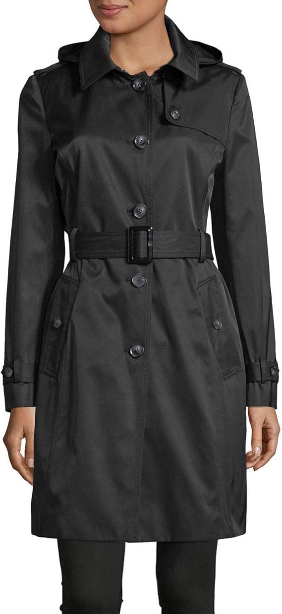 hooded belted coat