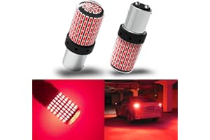 Yifengshun 1157 LED Bulbs Red, Brake Stop Light Super Bright 3000 Lumens Error Free Canbus, BAY15D 7528 2057 2357 Automotive Led Tail Rear Light Bulb for Car RV Truck 144SMD (2PCS)