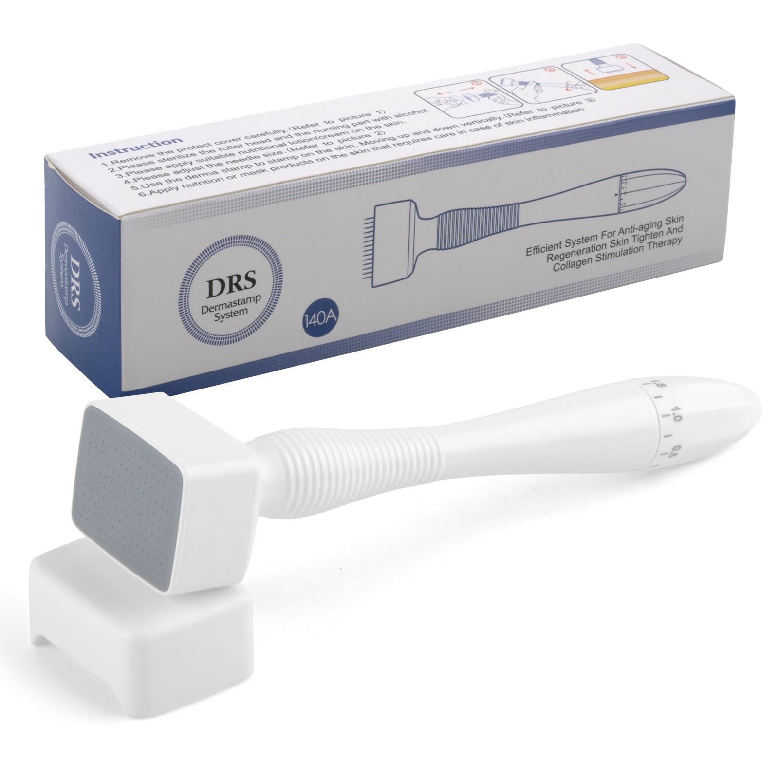 HENGBIRD Derma Stamp, Derma Pen Adjustable Microneedling Derma Stamp Microneedling Pen Microneedling Roller Beard Roller Micro Needle Stamp Beard Roller Derma Roller Hair Scalp