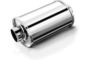 HILMITILE Resonator, 3'' Inlet & Outlet Ultra Quiet Resonator, 304 Stainless Steel Performance Exhaust Muffler