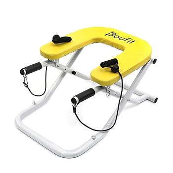 Doufit foldable headstand bench with resistance bands