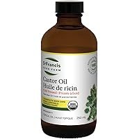 ST FRANCIS HERB FARM Castor Oil (250ml) Certified Organic, Cold Pressed, Hexane Free, GMO Free, Vegan, Vegetarian, Sealed in