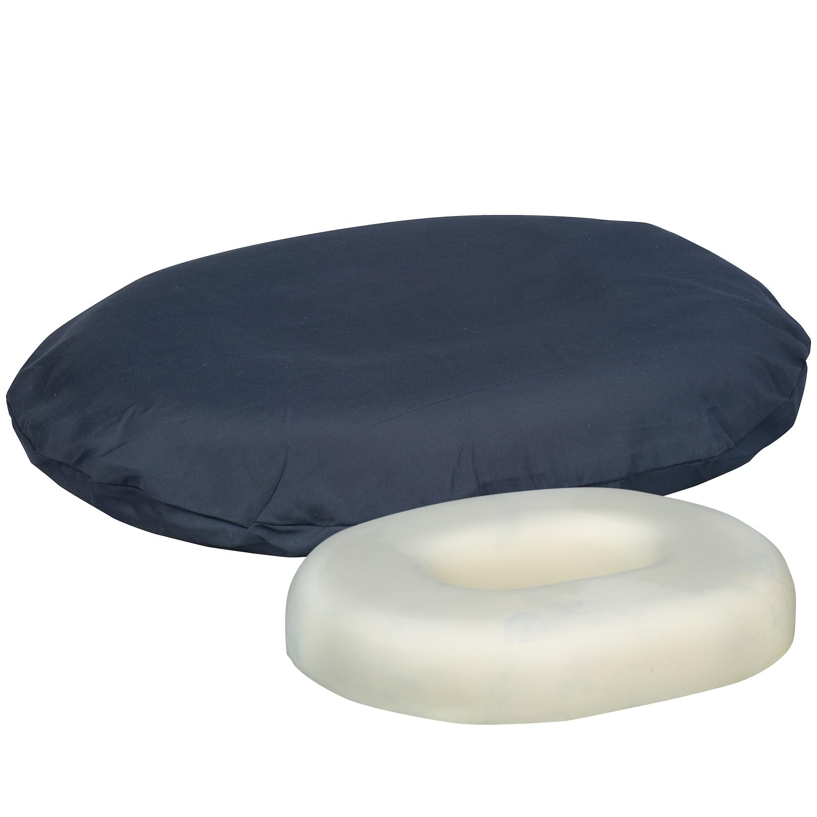 Photo 1 of TheraCare Sit-N-Cushion Contoured Ring Cushion | 16” Across, 3” High, 12” Deep | Puncture Resistant Polyurethane Foam | Pressure Point Comfort | Removable Cover