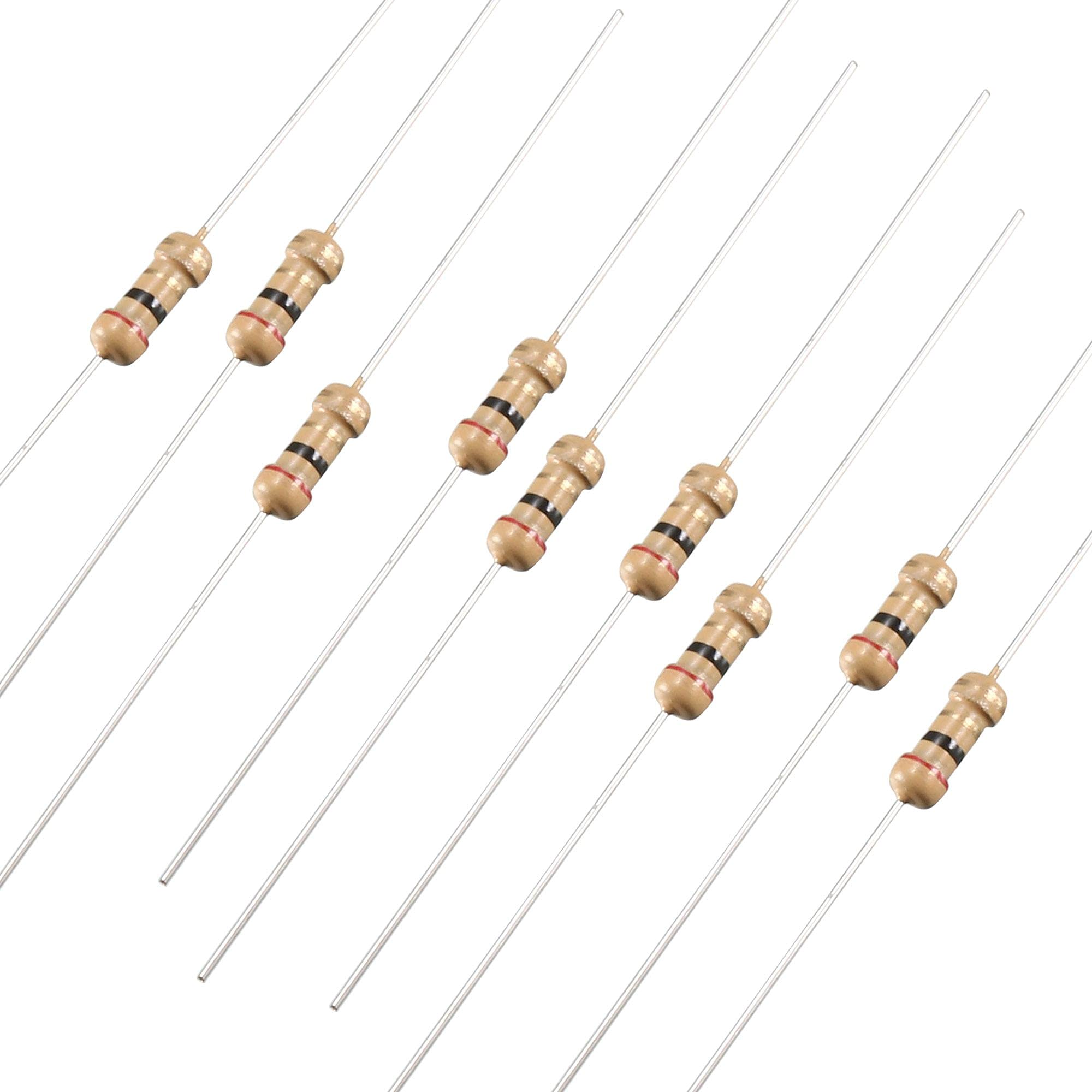 Sourcingmap 1000Pcs 2 Ohm Resistor, 1/4W 5% Tolerance Carbon Film Resistors, 4 Bands for DIY Electronic Projects and Experiments