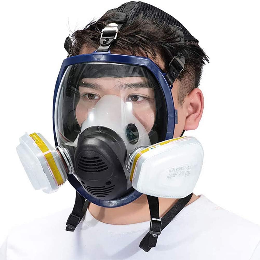 Head Mask Full Face Ventilator Biochemical (Respirator Canister) Anti-Gas And Pesticide Dust, Optional Accessories, Special for Public Safety Protection,D