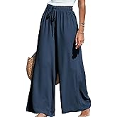 CUPSHE Palazzo Pants for Women Smocked Waist Boho Western Flowy Wide Leg Pant