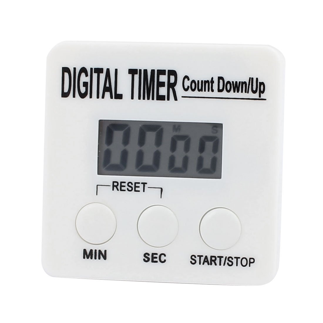 Sourcingmap Digital Kitchen Timer Big Digits Loud Alarm Magnetic Backing and Retractable Stand White