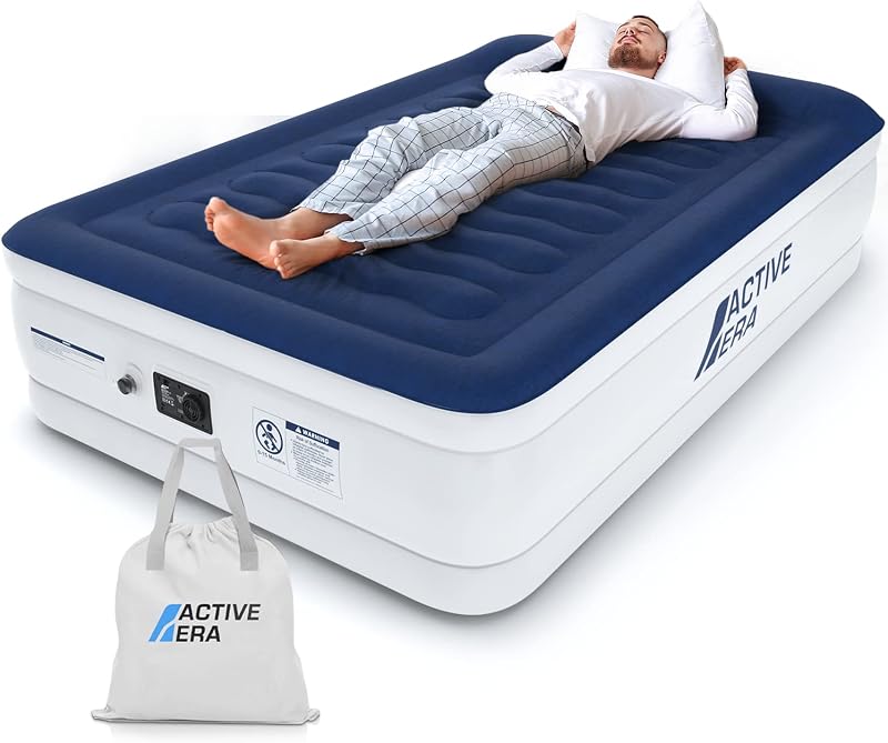 Active Era Luxury Double Inflatable Mattress with Built-in Pump 193x137x36.5cm