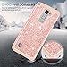 LG Stylo 2 Case,LG Stylo 2 Plus Case,LG Stylus 2 /Stylo 2 V Glitter Case with HD Screen Protector for Girls Women,LeYi Heavy Duty Shockproof Protective Phone Case for LG LS775 TP Rose Gold