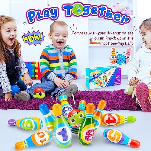 Qukir Bowling Set Kids, Toys for 2 3 4 Year Old Boy Girl Gift for 1-6 Year Olds Boys Toys Age 3-5 Toddler Toys Kids Toys Age 2-6 Outdoor Toy for 1-3 Year Old Learning Toy for 2 Year Old Kid Gifts
