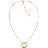 Calvin Klein Women's Stainless Steel Pendant Necklace: Sleek, Sculptural Elegance with a Feminine Twist