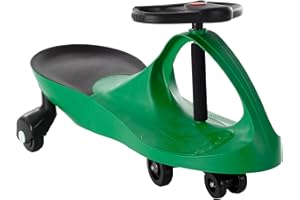 Wiggle Car Ride on Toy - No Batteries, Gears, or Pedals - Just Twist, Swivel, and Go - Outdoor Ride on for Kids 3 Years and Up by Lil' Rider (Green), Large