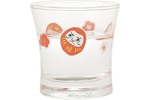 Toyo Sasaki Glass 09126-J345 Cold Sake Cup, Daruma Pattern, 4.3 fl oz (110 ml)
