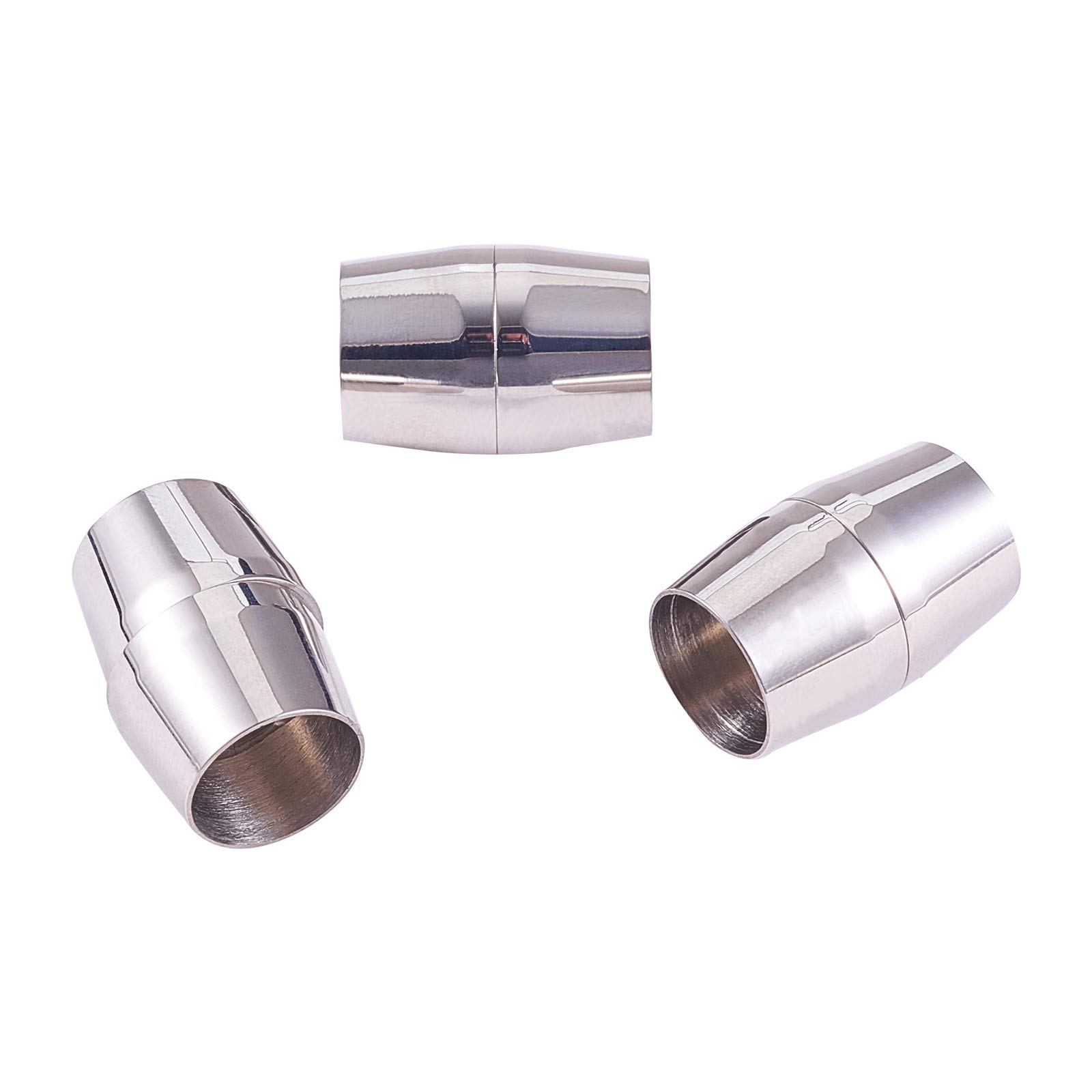 Airssory 10 Pcs 304 Stainless Steel Magnetic Converter Clasps Cord End Caps 10mm Large Hole for Necklace Bracelet Jewelry Making DIY Crafts - 19x13mm