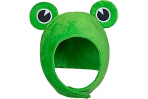 Yilistore Cute Plush Frog Hat,Green Frog Ears Hat Cap Hooded Frog Hat for Halloween Costume Cosplay Party