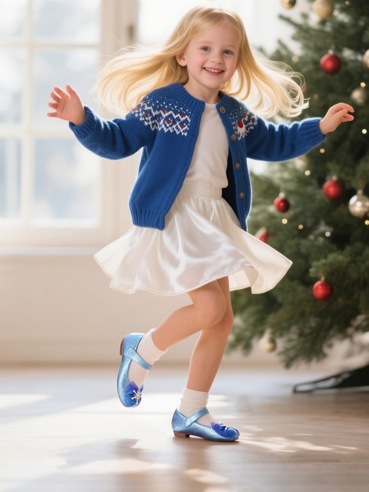 THEE BRON Toddler Girls Dress Shoes Ballet Mary Jane Flats Princess Costume Shoes