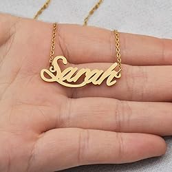 Aoloshow 18k Gold Plated Sarah Name Necklace