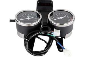 Suuonee Motorcycle Speedometer, LED Motorcycle Modified Accessories Speedometer Odometer Tachometer for Suzuki GN125