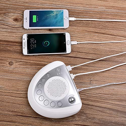 Onlyee White Noise Machine - Sleep Sound Machine with 8 Natural Soothing Sounds for Sleeping, Battery or AC Powered, Auto-Off Timer, USB Port, Headphone Jack for Home, Office, Baby, Adults & Travel