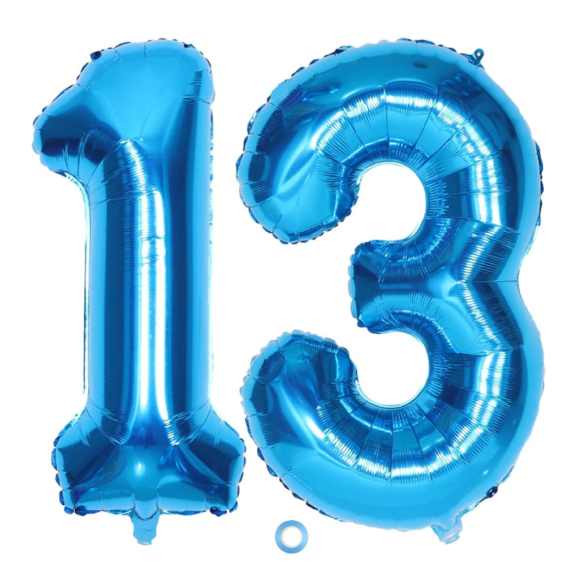SNOWZAN 13th Birthday Decor Balloon Number 13 Party Foil Balloon Number 13 Happy Birthday Balloon Number Birthday Decor Giant Number Balloon Giant Foil Balloon in 32 Inch Balloon Number Birthday Blue
