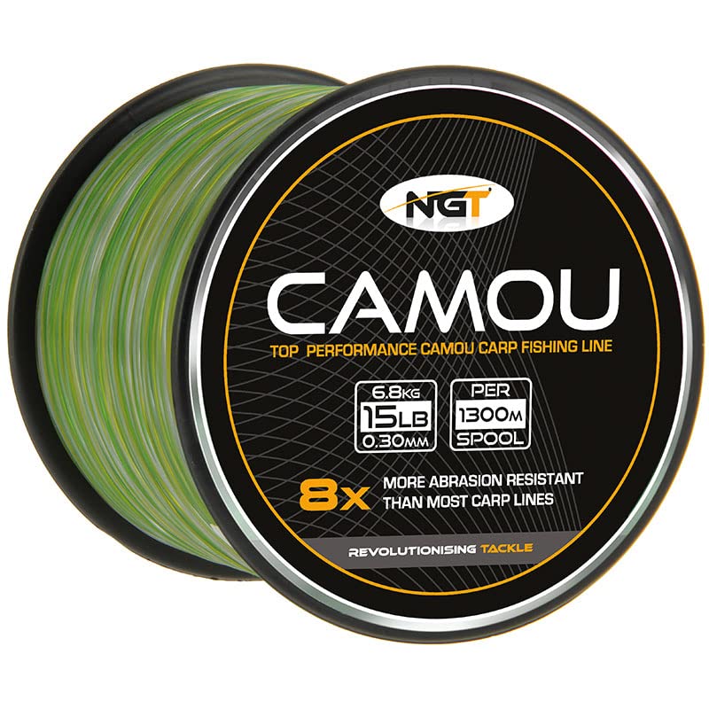 NGT Unisex's Spool of Camo Line, Green, 15 lb/1300 m