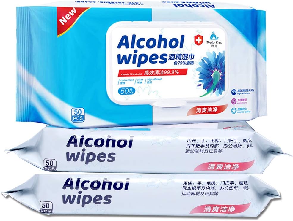 Detergent Wet Wipes, 75%,Wet Wipes，oft Wipes for for All-Purpose Cleaning， Very Suitable for Travel, Family, Party, etc.(Total 150 Wipes, 3 Packs)
