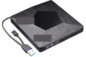 Travel DVD Player, External DVD Drive Optical Drive USB/Type C CD ROM Player CD-RW Burner Writer Reader Recorder Portable for